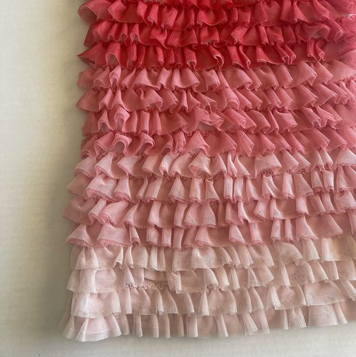 GAP Kids Dress Girls XS 4 5 Shift Tiered Tulle Ruffles Ombre Pink Formal Wedding - Picture 3 of 6