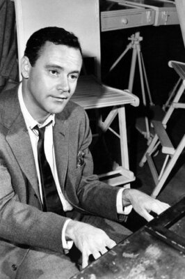 Jack Lemmon Portrait classic pose in suit on set playing piano 1960 24x36 Poster