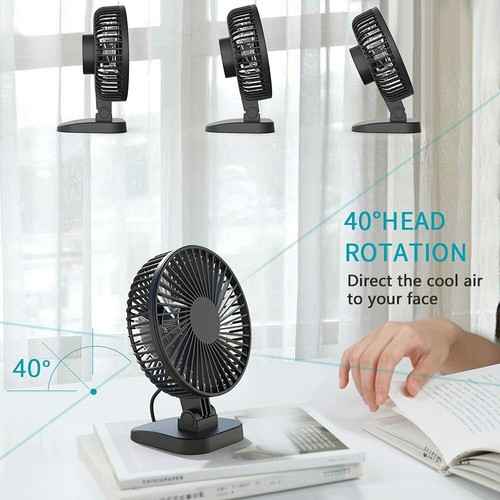 4"USB Desk Table Fan Personal Small Air Circulator Quiet Mini Portable Fan - Picture 2 of 23