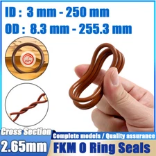 2.65mm Cross Section O Rings FKM Vitons Rubber 3mm - 250mm ID High Temperature