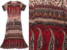 Indian Vintage Look Dress For Women Retro Hippie Gypsy Ethnic Boho Abaya Falda