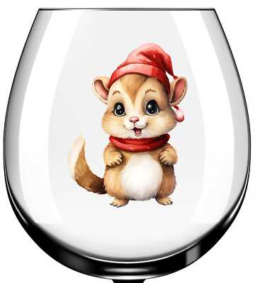 X12 Chipmunk Weihnachten Glas Vinyl Aufkleber Sticker Farbe xc533