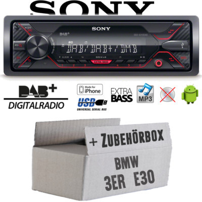 Autoradio Sony | DAB | DAB+ | MP3/USB KFZ PKW Auto Einbauzubehör für BMW 3er E30