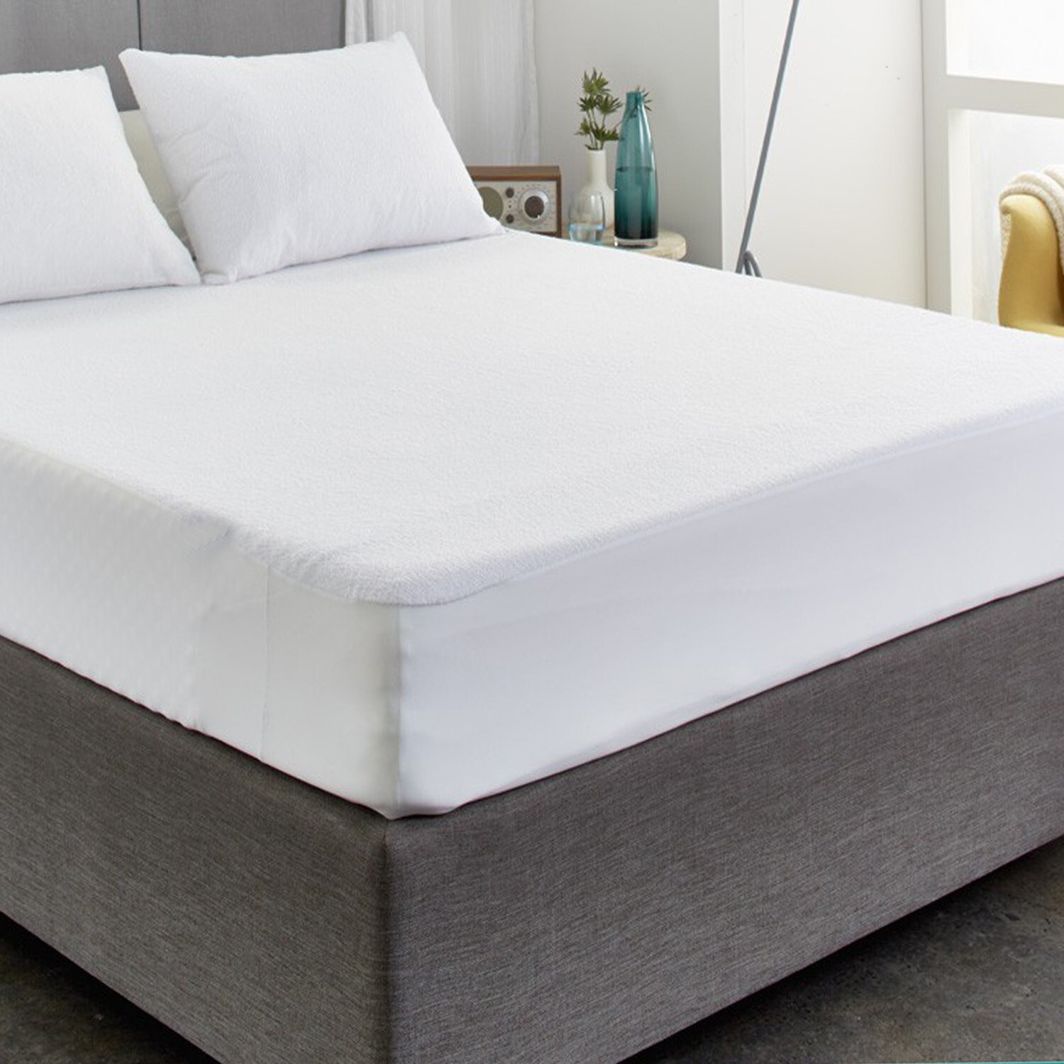 Double Bed Waterproof Mattress Protector Silentnight Fitted Sheet Non