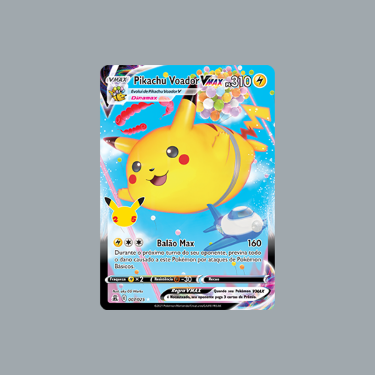 Card Pokémon Portuguese - Flying Pikachu VMax 7/25 Celebrations
