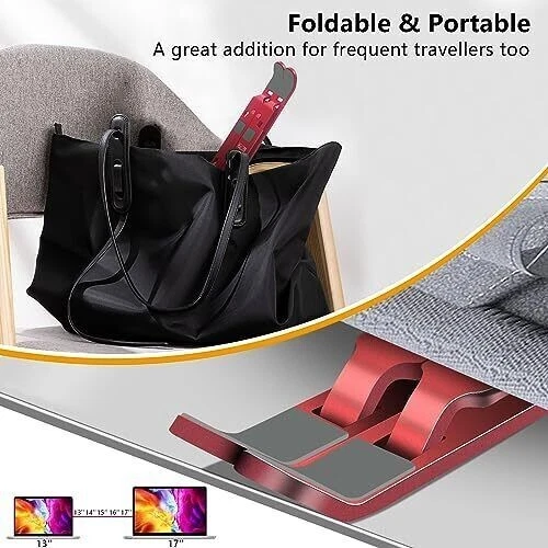 Laptop Stand Computer Tablet Stand Adjustable Aluminum Foldable Portable Lapt...