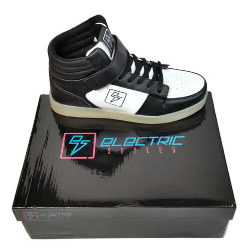Scarpe LED Stili Elettriche Donna Sneakers Light Up Top Bolt Rave EDM - Foto 3 di 10