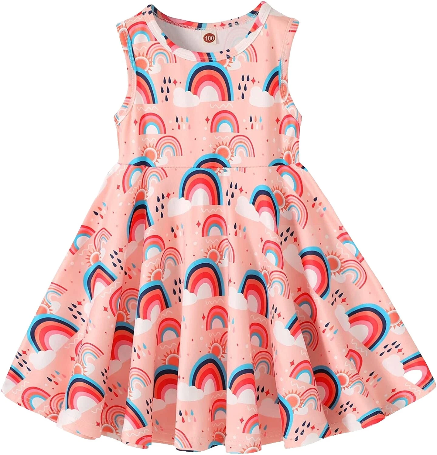 Tamaño del arco iris 4 Vestidos para niñas