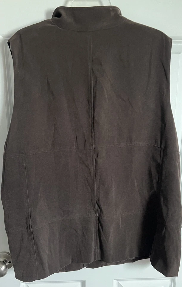 Chaleco Casual Corner Annex Mujer Marrón Cremallera Completa Talla 2X Foto 3 de 4