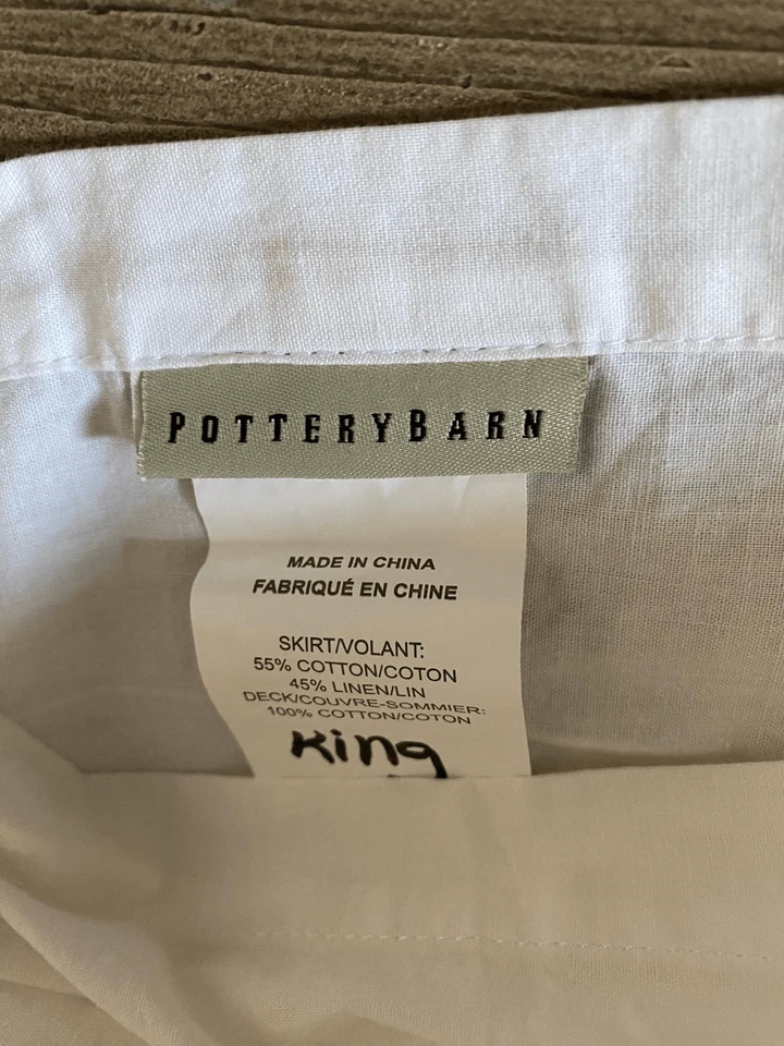 Falda de cama PotteryBarn mezclada de lino tamaño king Foto 2 de 4