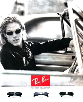 1997 RAY BAN Original Vintage Print Ad Versus Sunglasses Eyewear Sexy Man