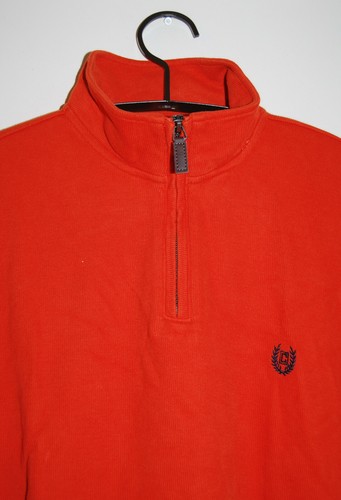 NWT Chaps Men's Burnt Orange 1/4 Zip Ribbed Heavyweight Pullover Sweater sz M - Picture 2 of 10