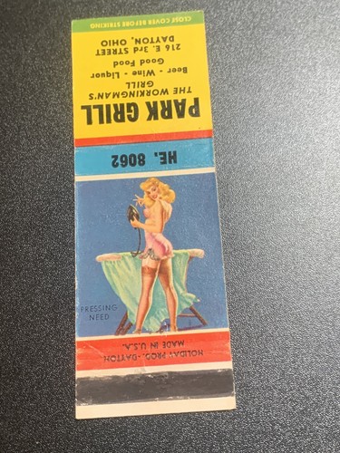 Vintage Girlie Streichholzbuch: ""Park Grill"" Dayton, Ohio