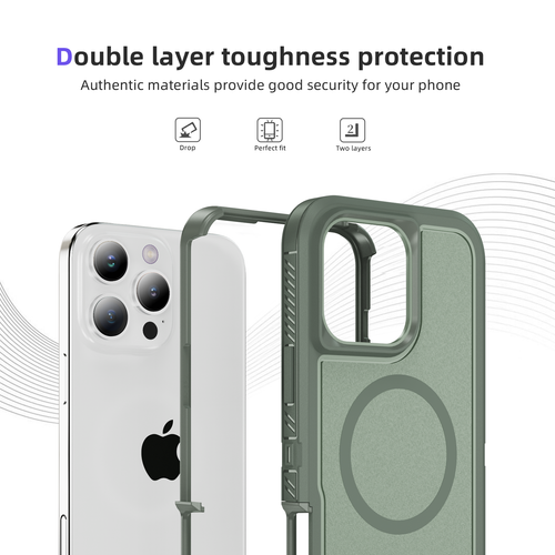 For iPhone 16Pro Max 15 14 13 12 11 Magnetic Matte Foldable Stand Hard Back Case - Picture 53 of 59