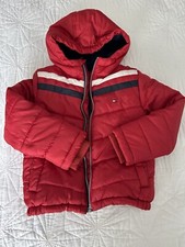 Toddler Tommy Hilfiger PufferJacket Red Christmas Hooded Sz5 Kids PreOwned 0162