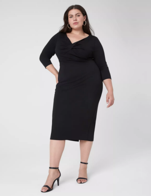 black lace dress mini Sheer Neckline Lace Black Mini Cocktail Dress – HAREM's Brides main image 1