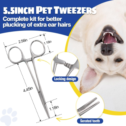 Upgraded Dog Ear Powder,Dog Ear Infection Treatment with 5.5Inch Ear Hair Rem... - Picture 4 of 12