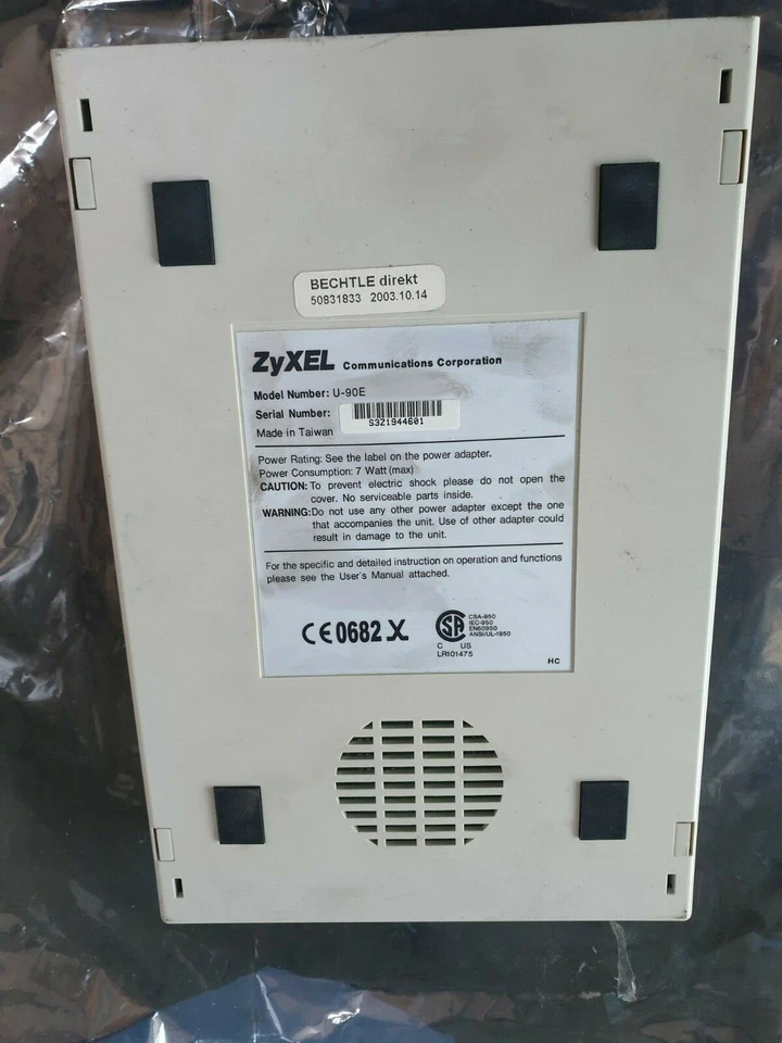 ZYXEL U-90E Serial External Fax Modem U-90E (R6S11.5) - Image 4 of 4