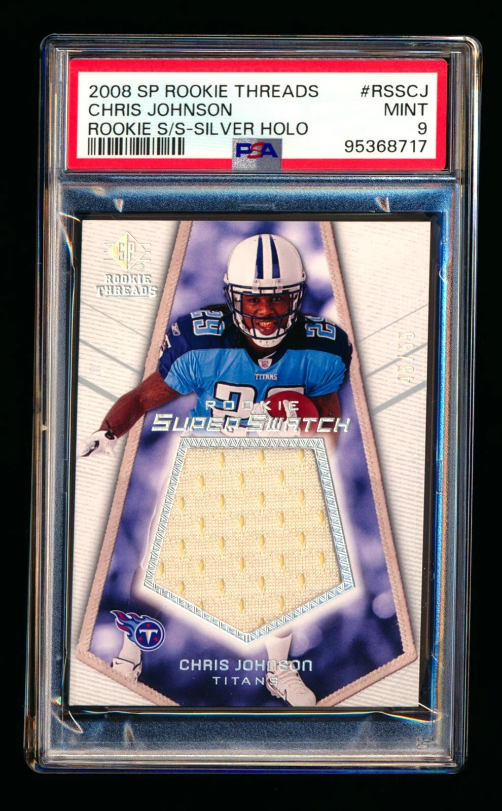 Chris Johnson SP Rookie Threads Rookie Super Swatch #RSSCJ Silver Holo