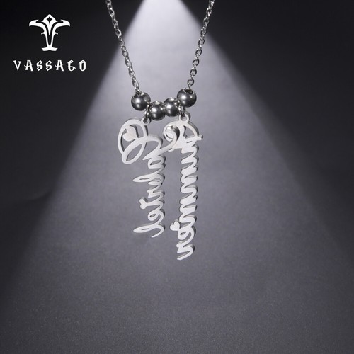 New Name Necklace Custom Vertical 1-4 