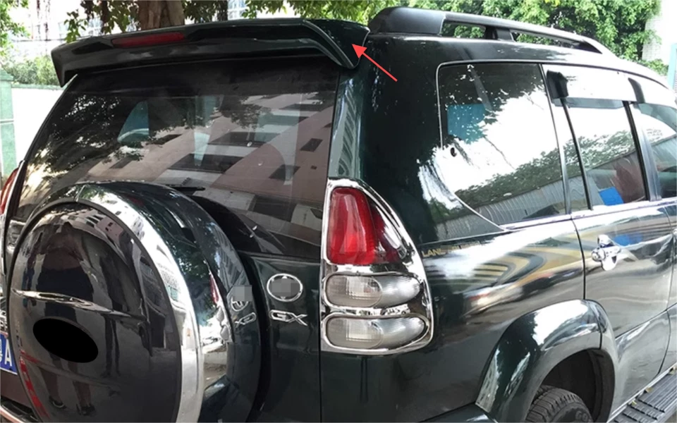 Глянцевый черный задний спойлер на крышу светодиодный для 2003-2009 Toyota Land Cruiser Prado FJ120 - Изображение 3 из 3