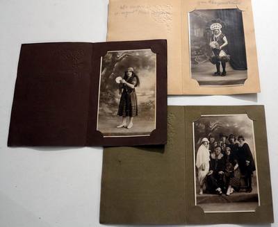 3 Vintage Kunst Fotos: La Bohémienne + 2 * 1900er Oscar Werder CREIL 60 Frankreich