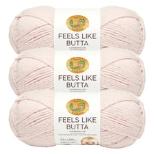 (3 Pack) Lion Brand Yarn 215-101A Feels Like Butta Yarn, Pink