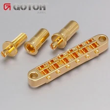 NEW Gotoh GE103B-T Large Metric Post Tunematic TOM Tune-o-Matic w/ Studs - GOLD