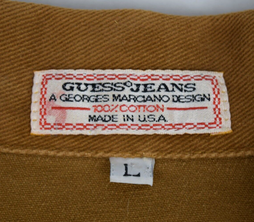 Vintage Guess Jean Jacket Size M/L 80s by Georges Marciano Cropped Burnt Caramel - Picture 4 of 14