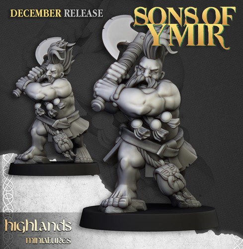 Dwarf Deathseeker, Wargames Fantasy RPG D&D Barbarian Dwarf Axemen Miniature - Picture 17 of 20