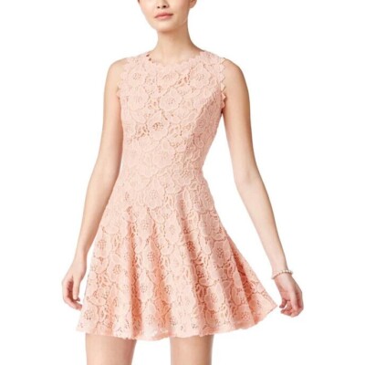 City Studios Juniors Lace Fit & Flare Party Dress, Blush, Size 11* | eBay