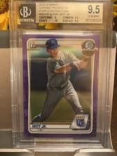 2020 BOWMAN CHROME BOBBY WITT JR BGS 9.5 w/10 PURPLE REFRACTOR 1ST /250 #BCP25