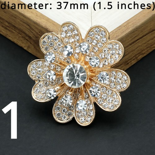1X Rhinestone Button Glitter Flower Shpae Diamond Craft for Overcoat Decor DIY - Picture 7 of 9