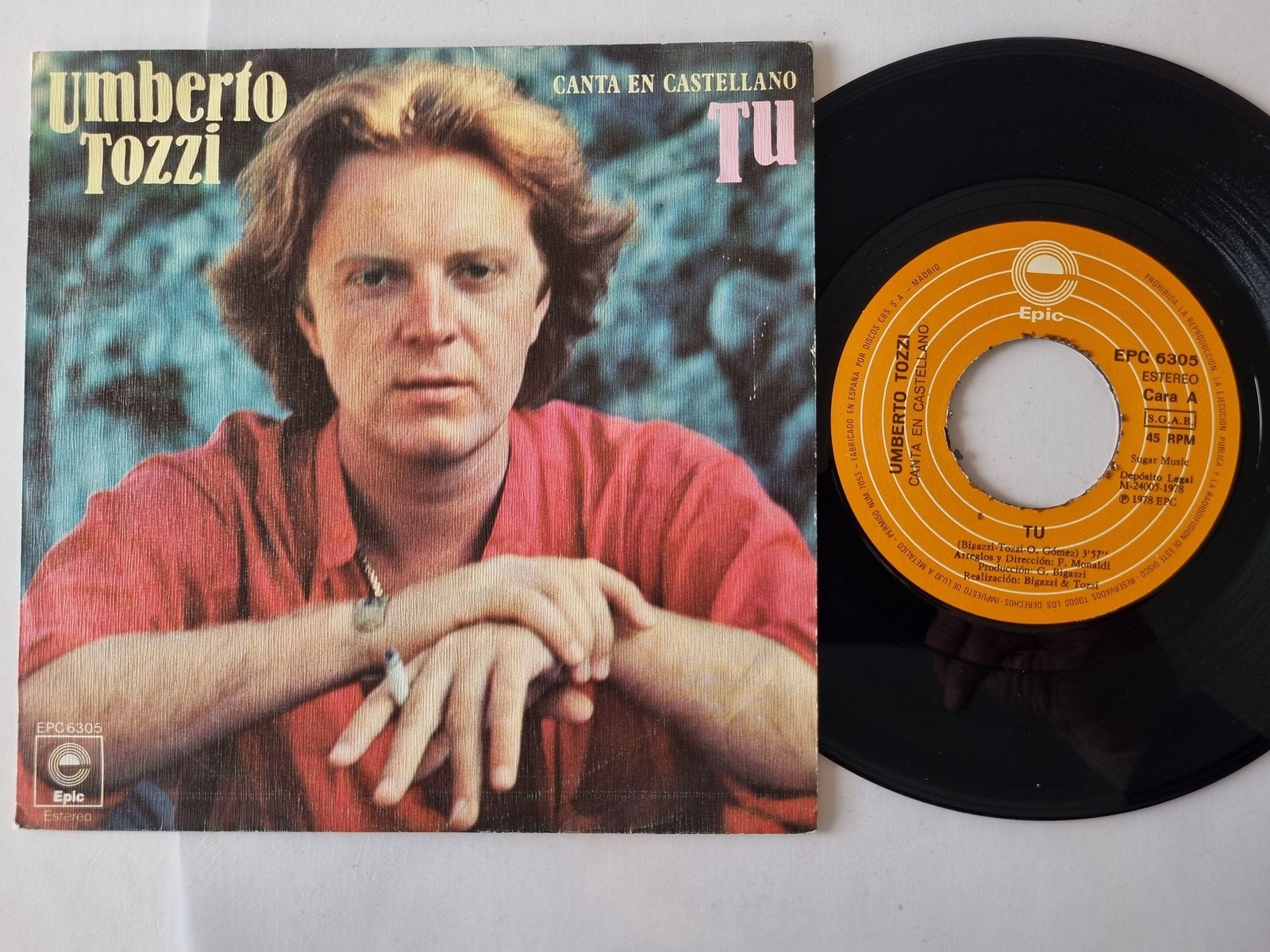 Umberto Tozzi - Tu 7'' Vinyl Spain SUNG IN SPANISH