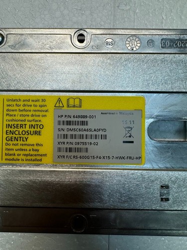 HP 3PAR 600GB 15K FC Hard Disk Drive w/Caddy 975-200012 641220-001 649889-001 - Picture 18 of 19