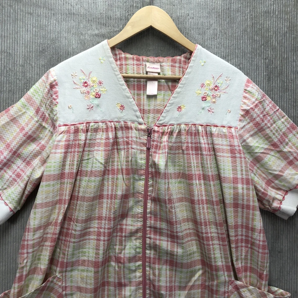 De colección Secret Treasures Old Thrashed Moo Moo Talla Grande Rosa Cuadros Bordado Foto 2 de 4