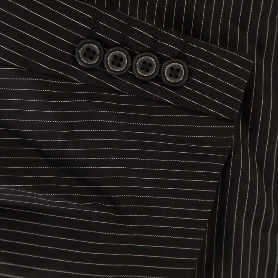 J Ferrar Jacket 2XL Black Pinstripe 100% Wool Twill Blazer Sport Coat 50R - Image 4 of 4