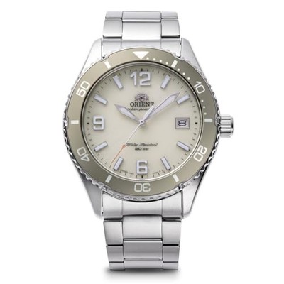 ORIENT Mako SOLAR Solar Powered RN-WJ0003S Herrenuhr Elfenbein NEU