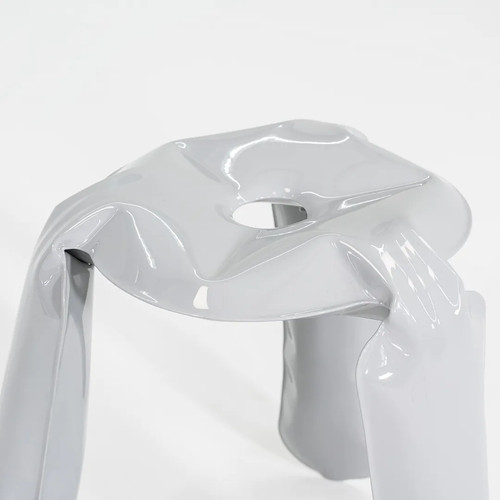 2020s Oskar Zieta for Zieta Plopp Low Stool Steel w/ Grey Finish 10x Available - Picture 10 of 12
