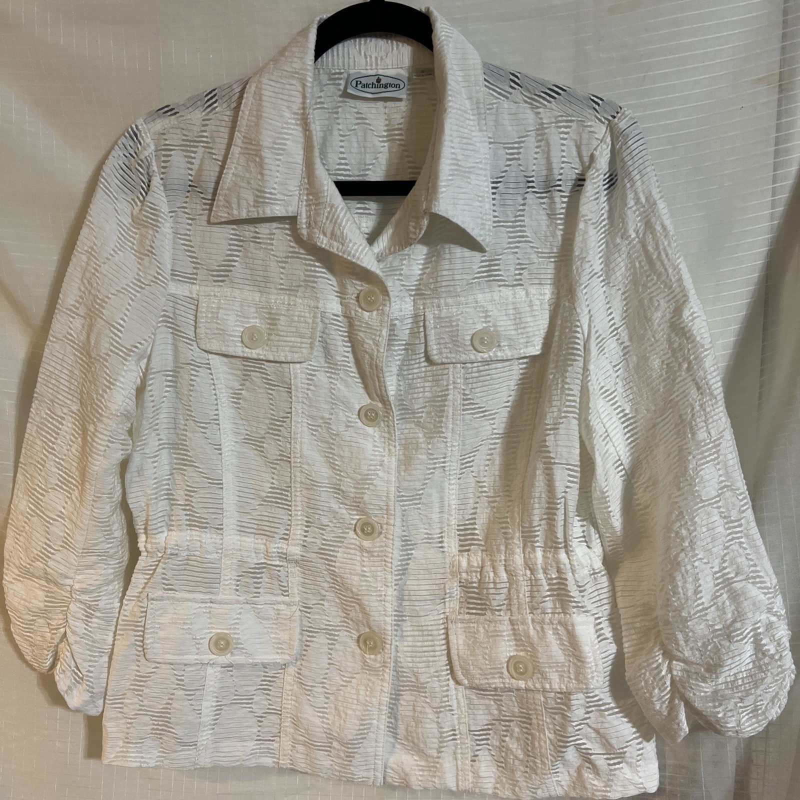 Patchington Jacket White See Through Small - image 1