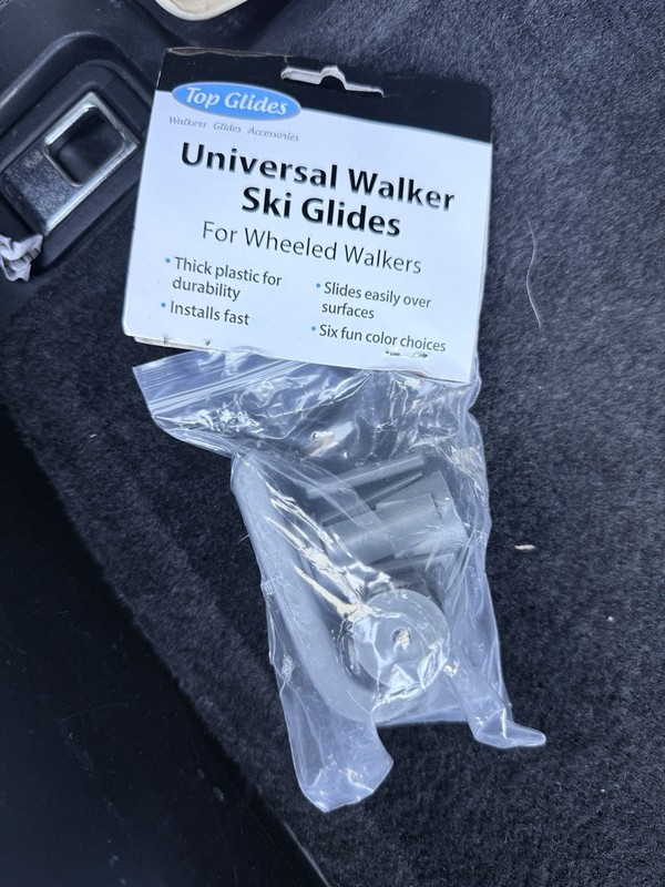 2 Pack Walker Ski Glides Universal Fit Walker Feet Replacement Gray