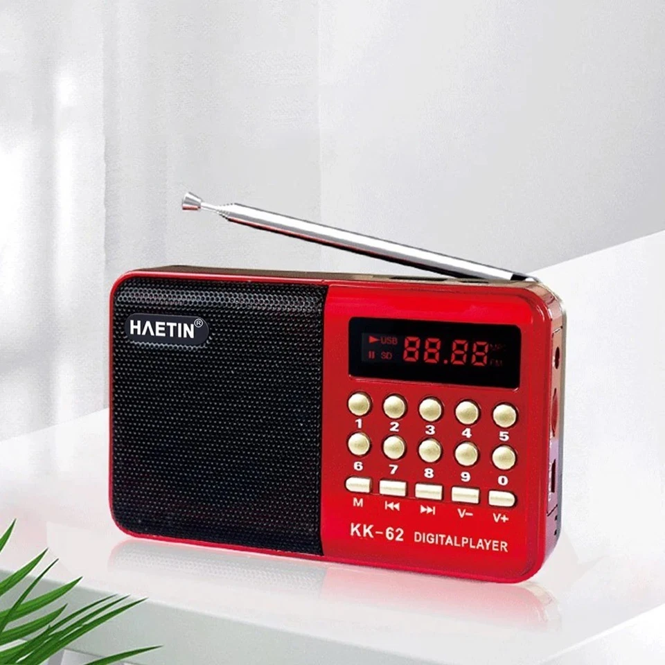 Rechargeable Digital Portable USB TF FM Radio Receiver Speaker MP3 Music Player - Image 2 of 4