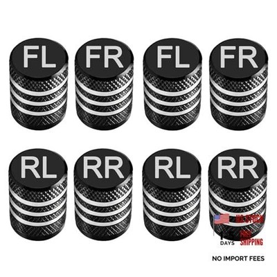 Pitlane Performance Tire Valve Stem Caps (8 Pack) Labeled (FR FL RR RL)