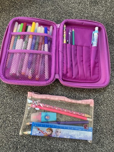 Smiggle Purple Unicorn Hardtop Pencil Case Removable Calculator & Accessories - Picture 7 of 14