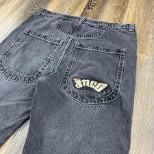 Vintage Jnco Jeans Mens 42 X 32 Black The Low Down Skate Baggy Wide Leg Denim