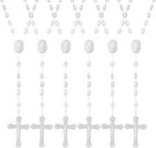 Beeveer 50 Pcs Glow in the Dark Rosary Beads Catholic Luminous Cross Rosary... 