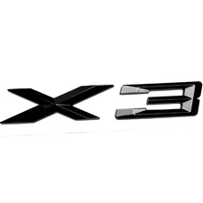 Gloss Black BMW X3 Letters Number Trunk Rear Emblem Badge Sticker Fit for BMW X3