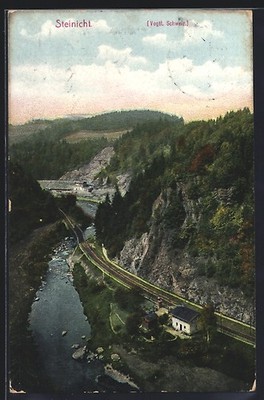 Postcard Steinicht/Vogtl. Switzerland, Bird's View 1910 