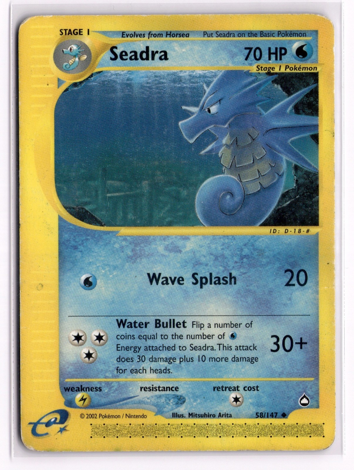 Seadra 58/147 Uncommon Aquapolis Pokemon Heavily Played