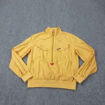 Vintage Members Only Jacket Mens Large Yellow 1/4 Zip Windbreaker 80s Retro